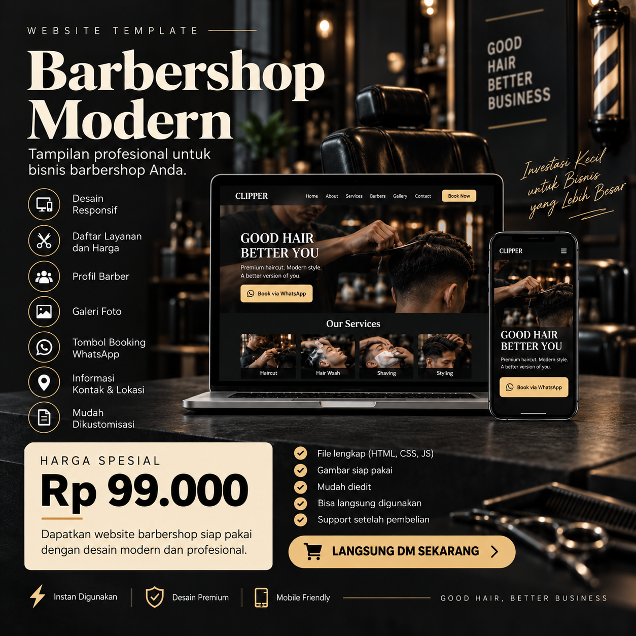 Landing page barbershop Rekasa