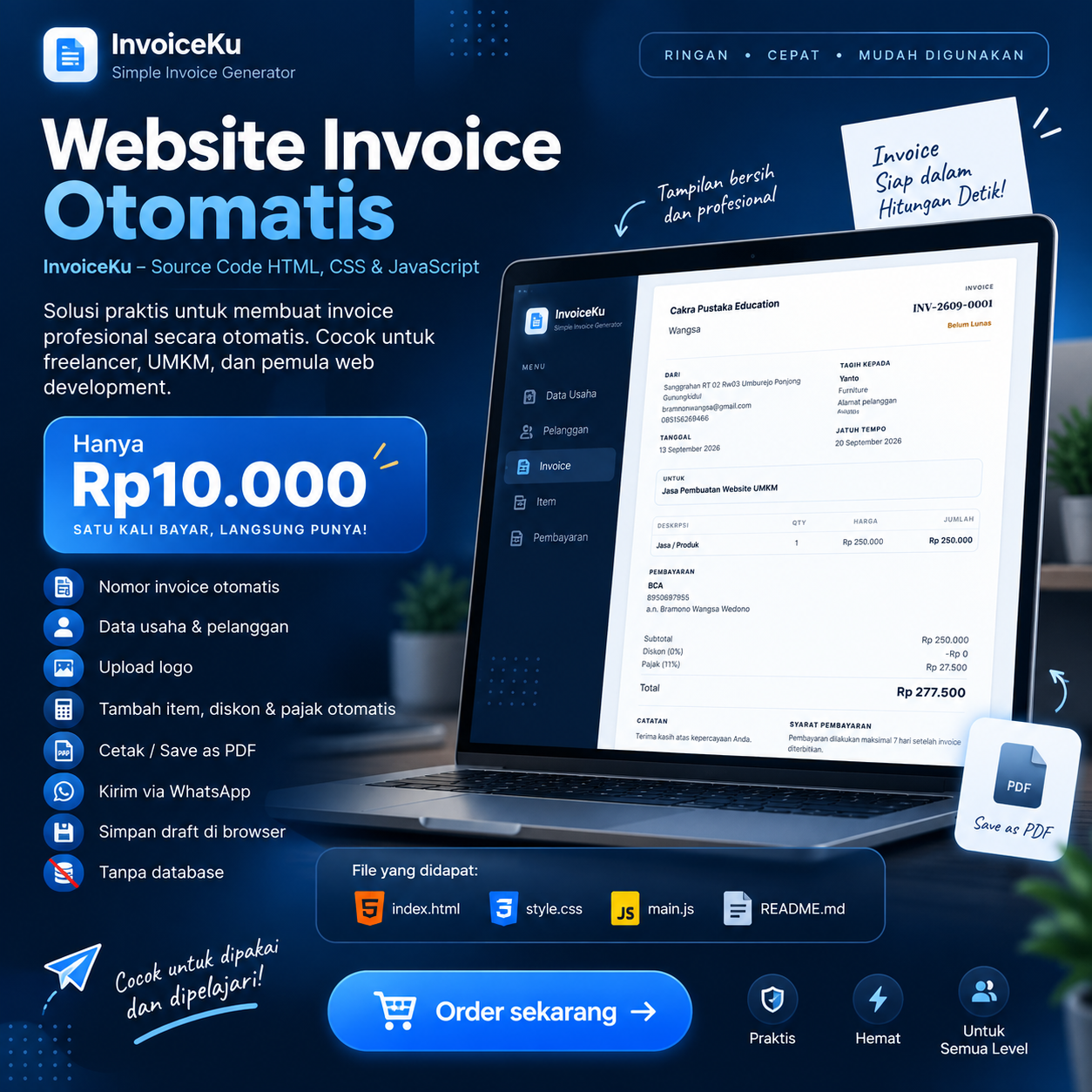 Website invoice otomatis Rekasa